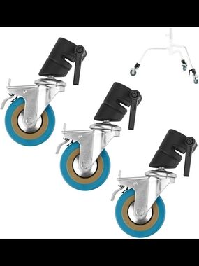 Heavy Duty Blue Roller Casters with Locking Swivel